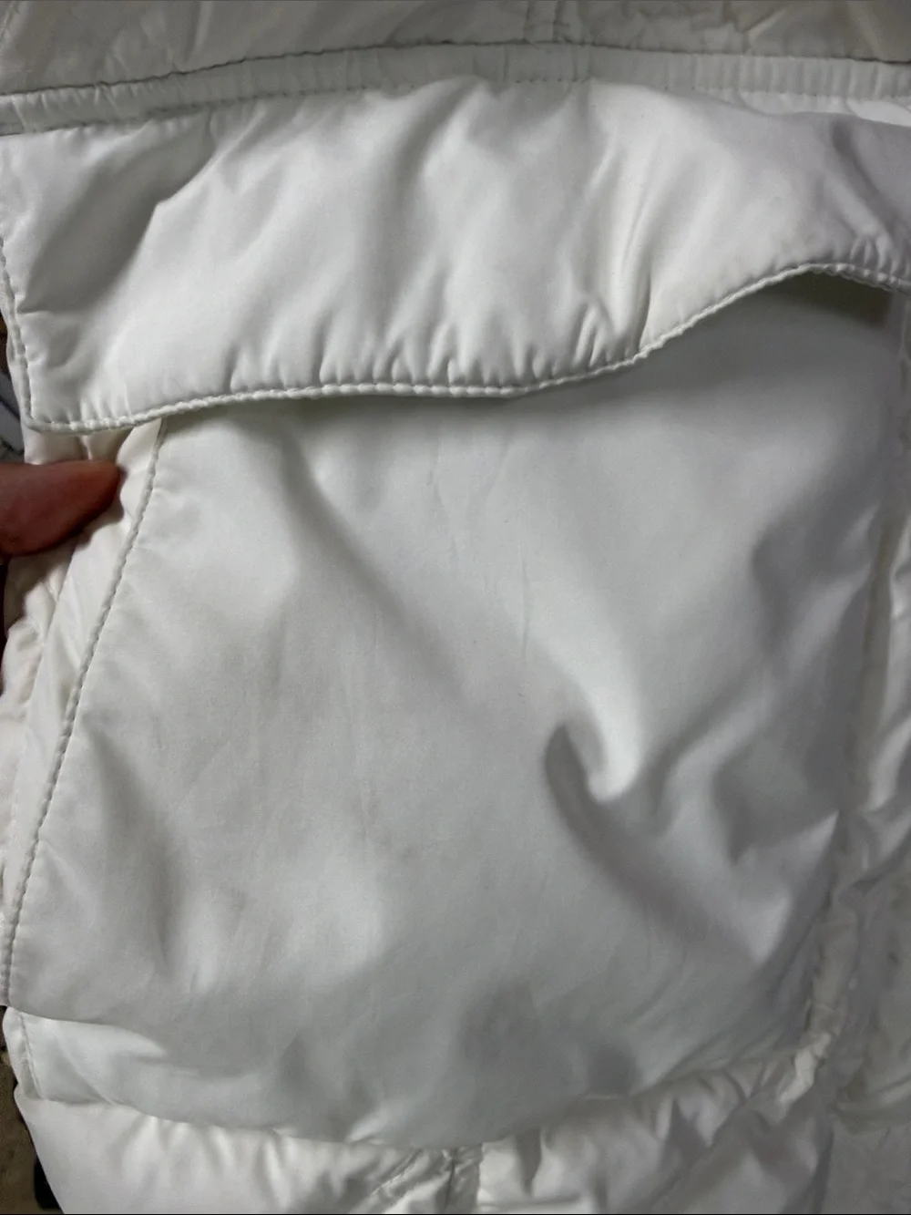 Lands' End Women's puffer in Ivory White